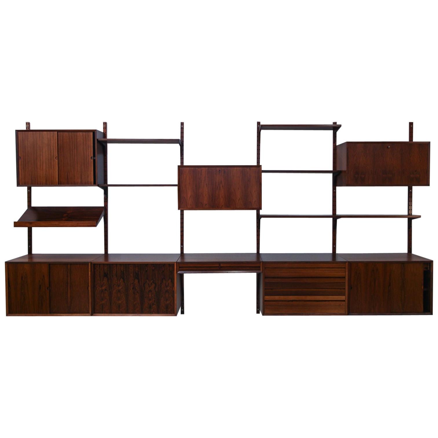 Midcentury Rosewood Poul Cadovius Royal System Wall Unit