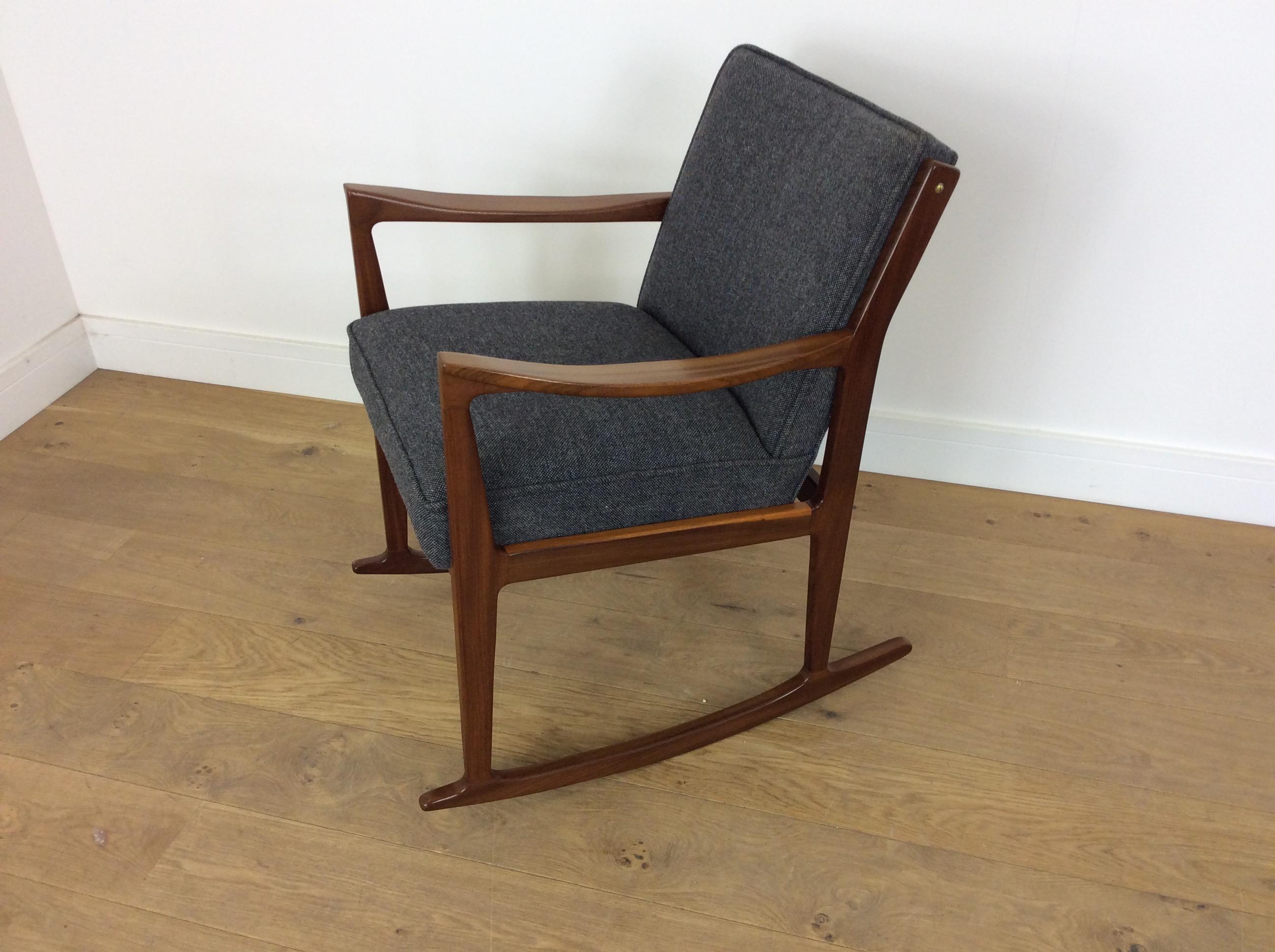 20th Century Midcentury Rosewood Rocking Chair