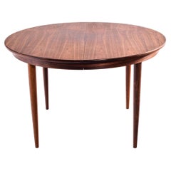 Midcentury Rosewood Round Dining Table, 1950s