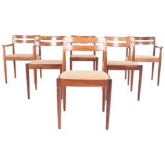 Set von sechs H.W. aus Rosenholz aus der Mitte des Jahrhunderts Esszimmerstühle für Bramin