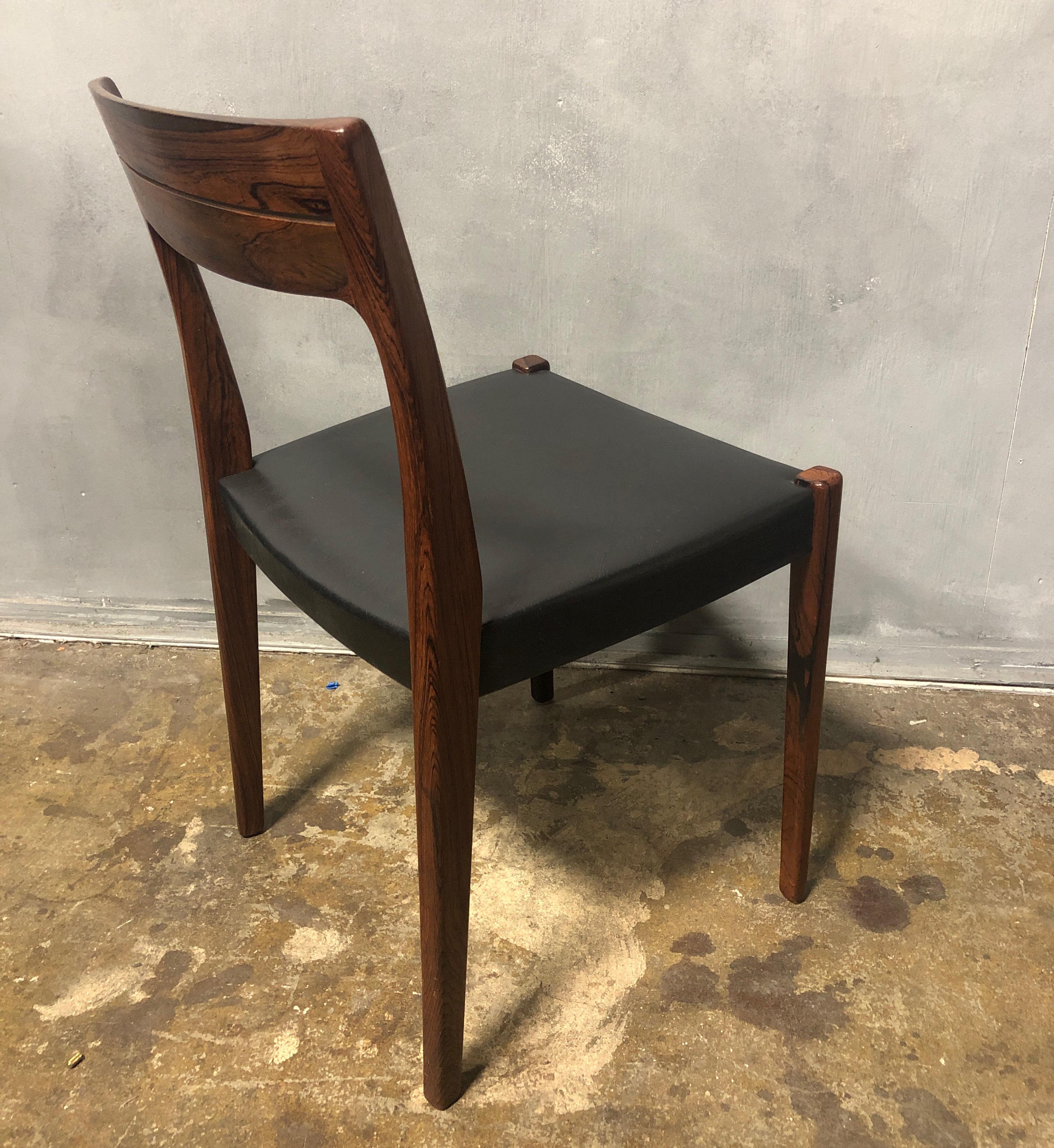 Midcentury Rosewood Side Chair In Good Condition In BROOKLYN, NY