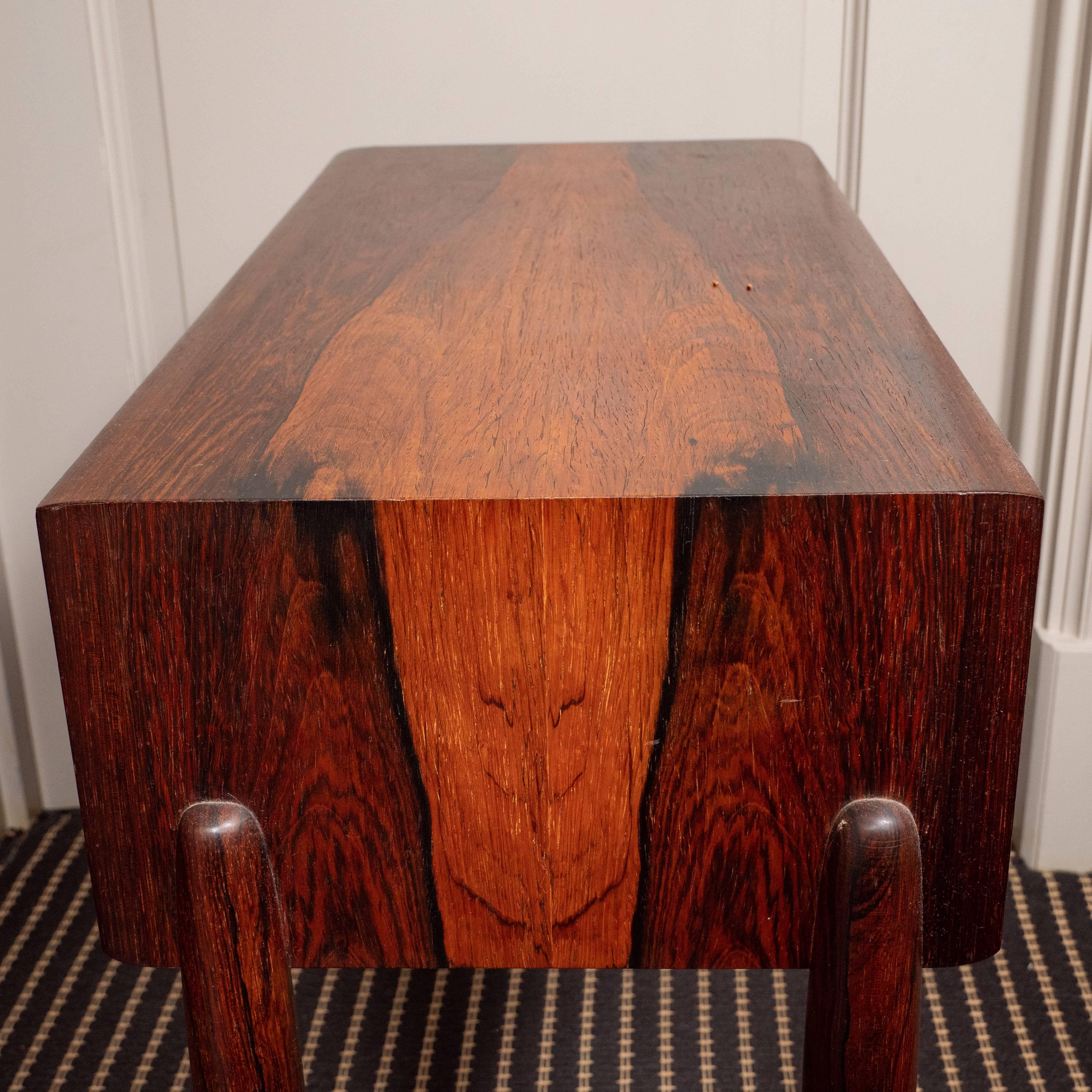 Midcentury Rosewood Side Table with Shelf, circa 1960 1