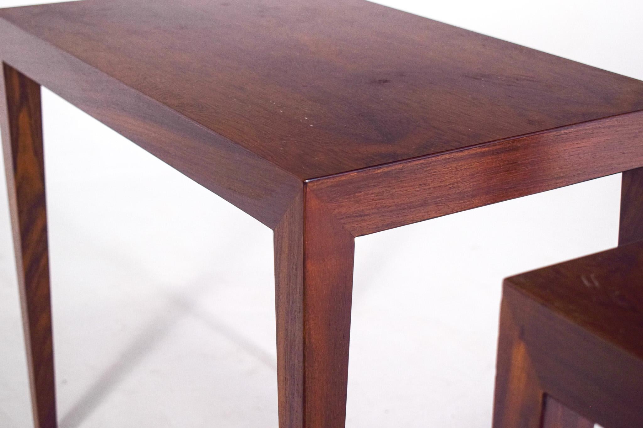 Midcentury Rosewood Side Tables by Severin Hansen for Haslev, Denmark In Good Condition In Lisboa, Lisboa
