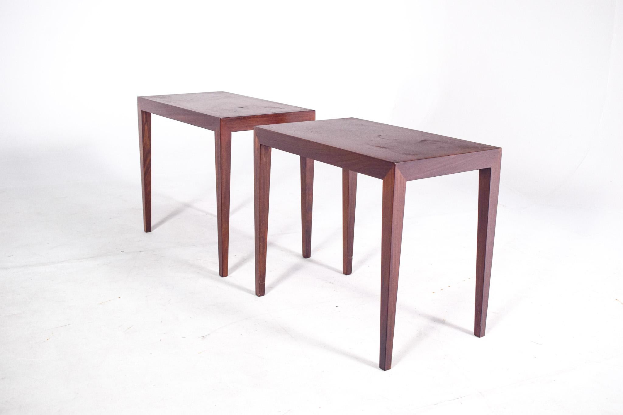 Midcentury Rosewood Side Tables by Severin Hansen for Haslev, Denmark 1