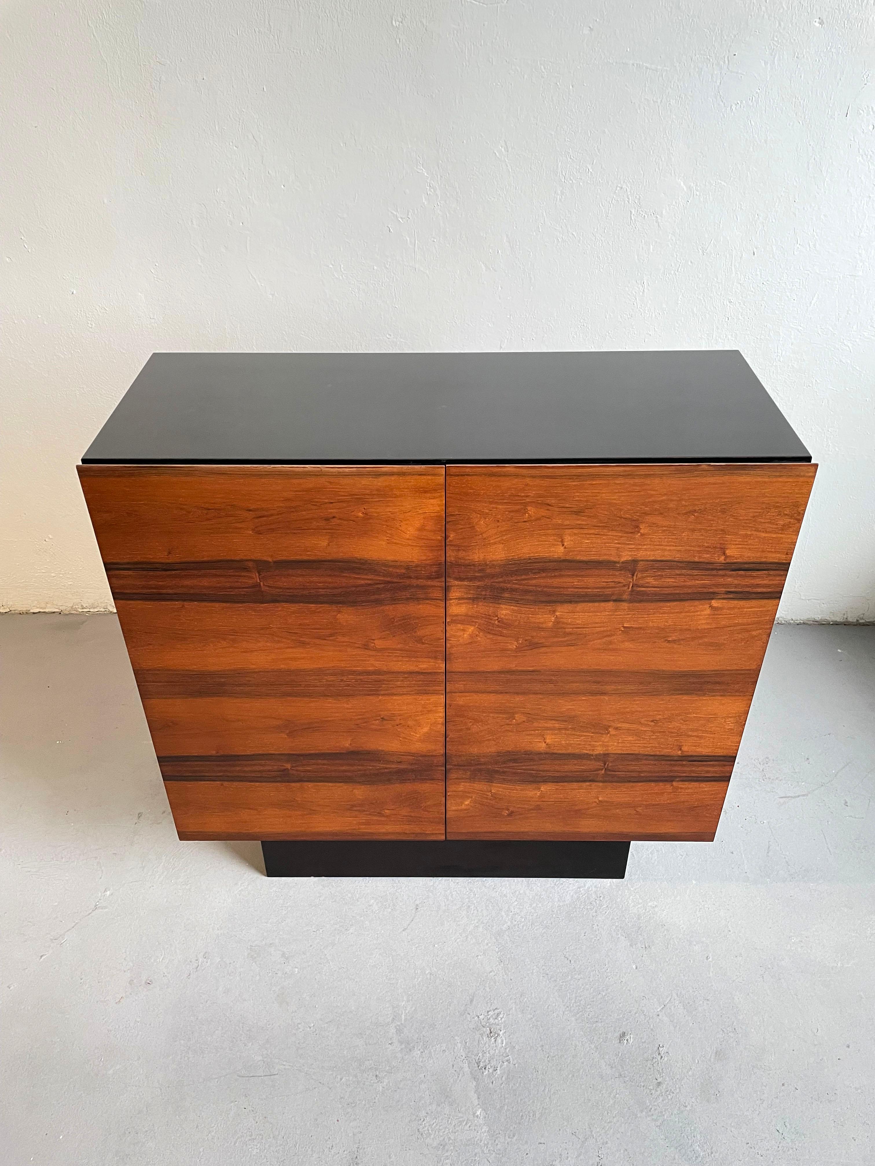 Midcentury Rosewood Sideboard Buffet Cabinet, Minimalist Design, 1970s For Sale 1