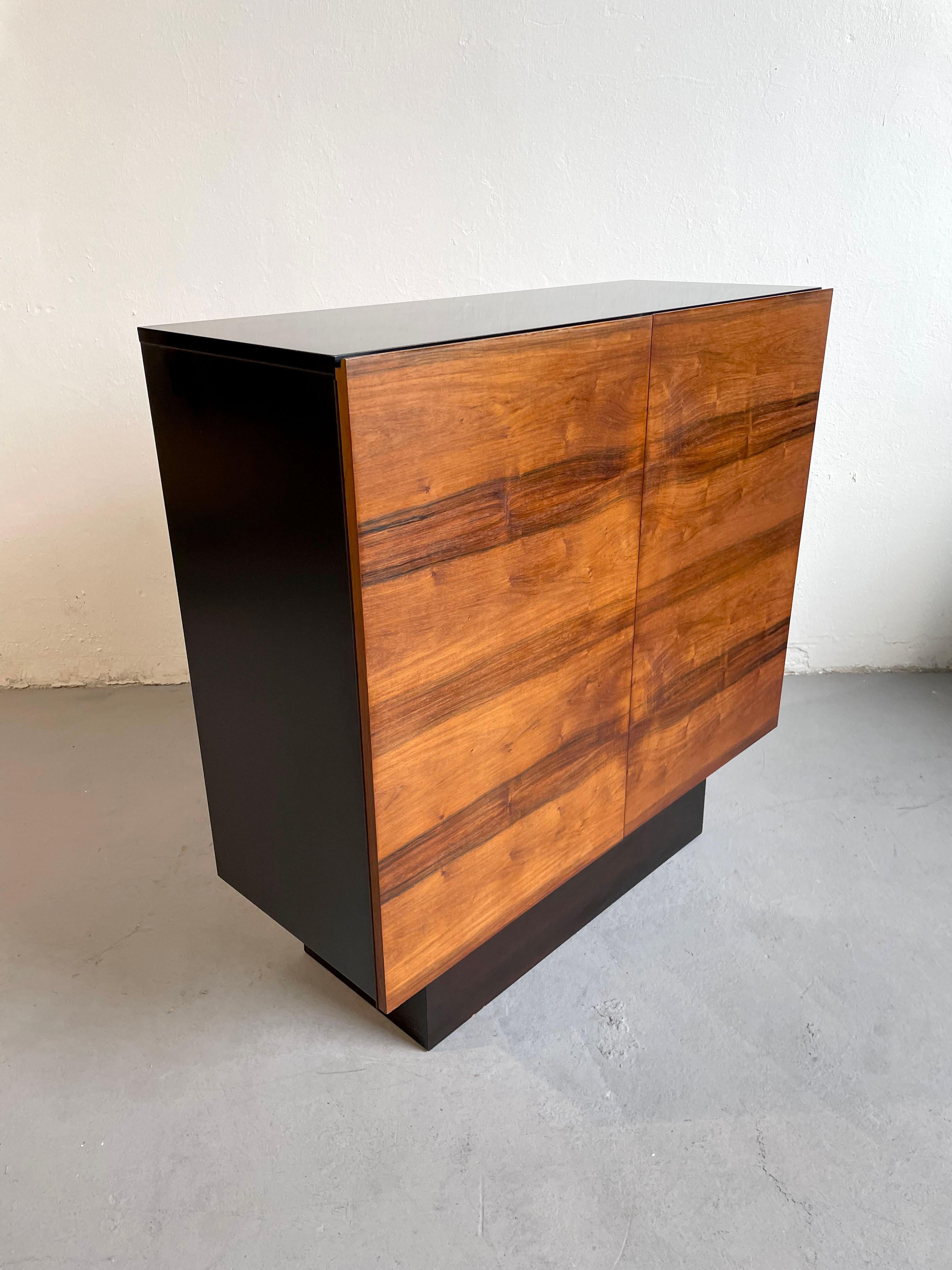 Midcentury Rosewood Sideboard Buffet Cabinet, Minimalist Design, 1970s For Sale 4