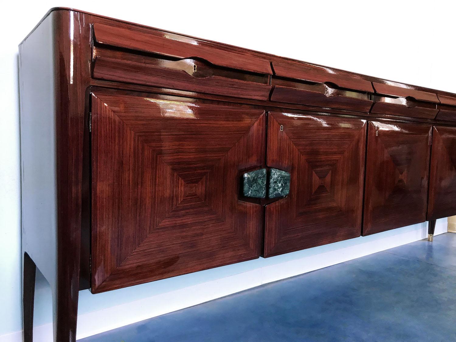 Italian Mid-Century Sideboard with Marble Handles by Vittorio Dassi, 1950s 2