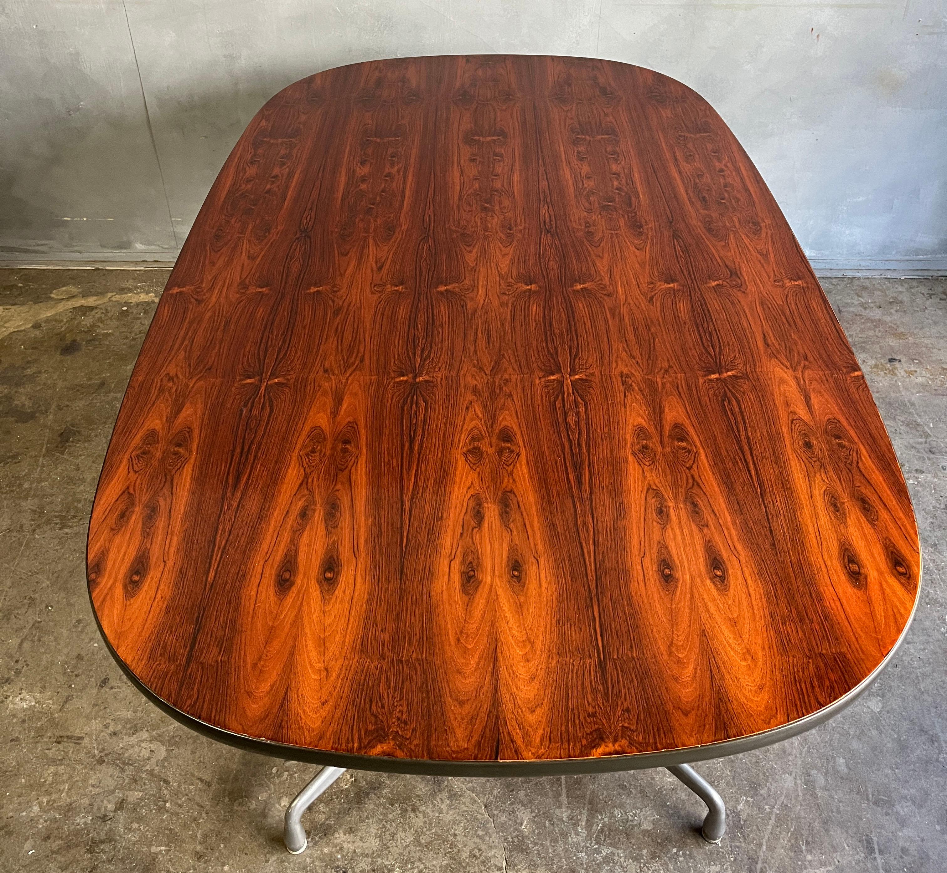Chrome Midcentury Rosewood Table Eames for Herman Miller For Sale