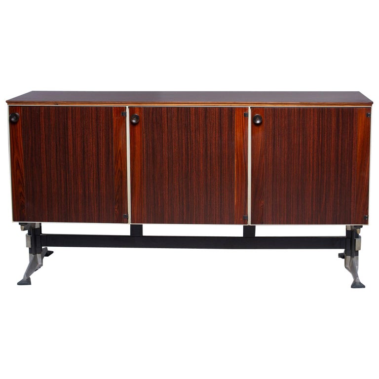 Midcentury Rosewood Three Door Cabinet