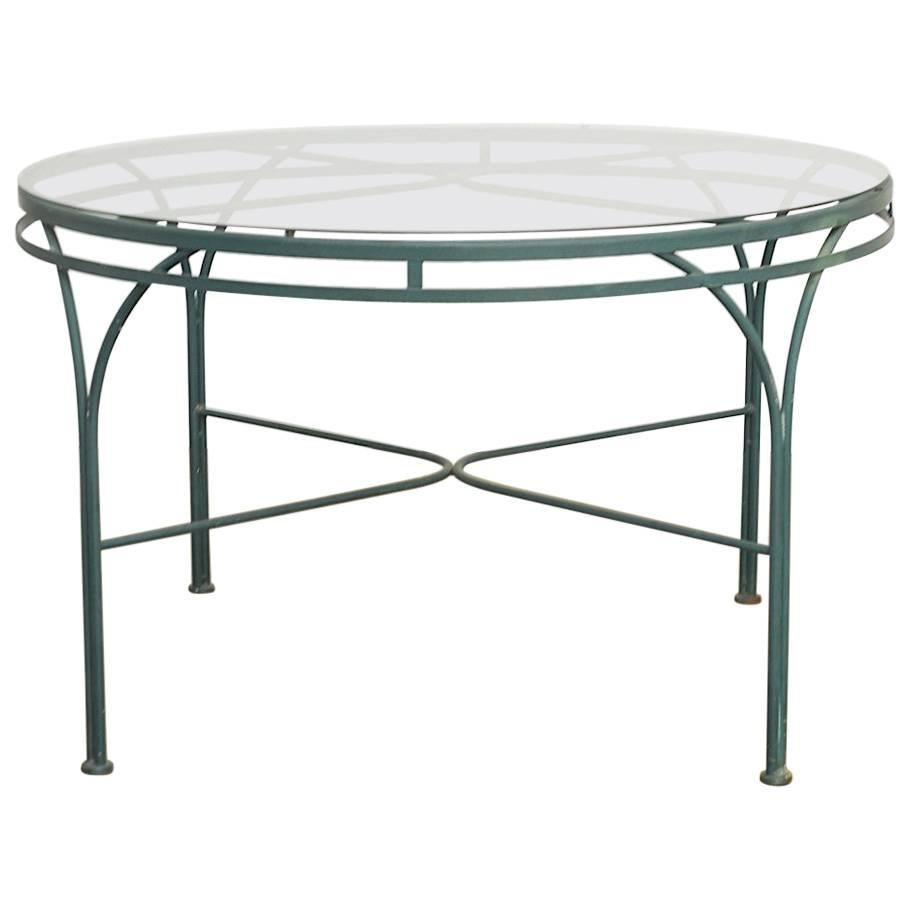 Antique Round French Folding Metal Garden Table For Sale at 1stdibs