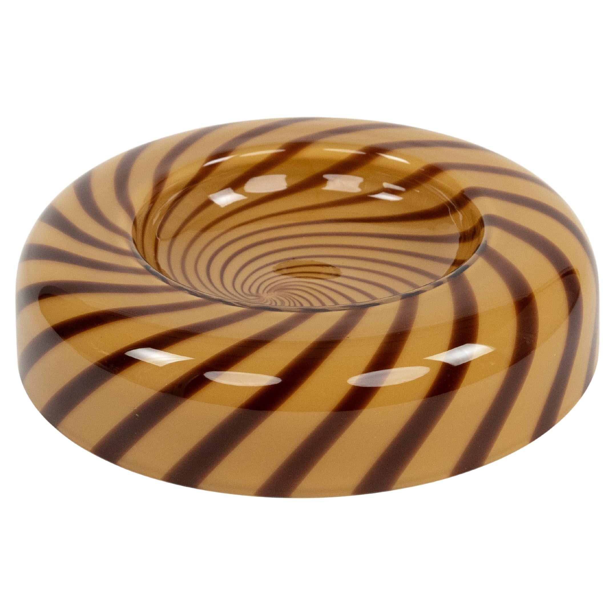 Bol ou Vide-Poche rond en verre de Murano de Tommaso Barbi, Italie, années 1970