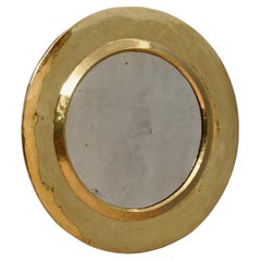 MidCentury Round Brass Italian Wall Mirror, 1970