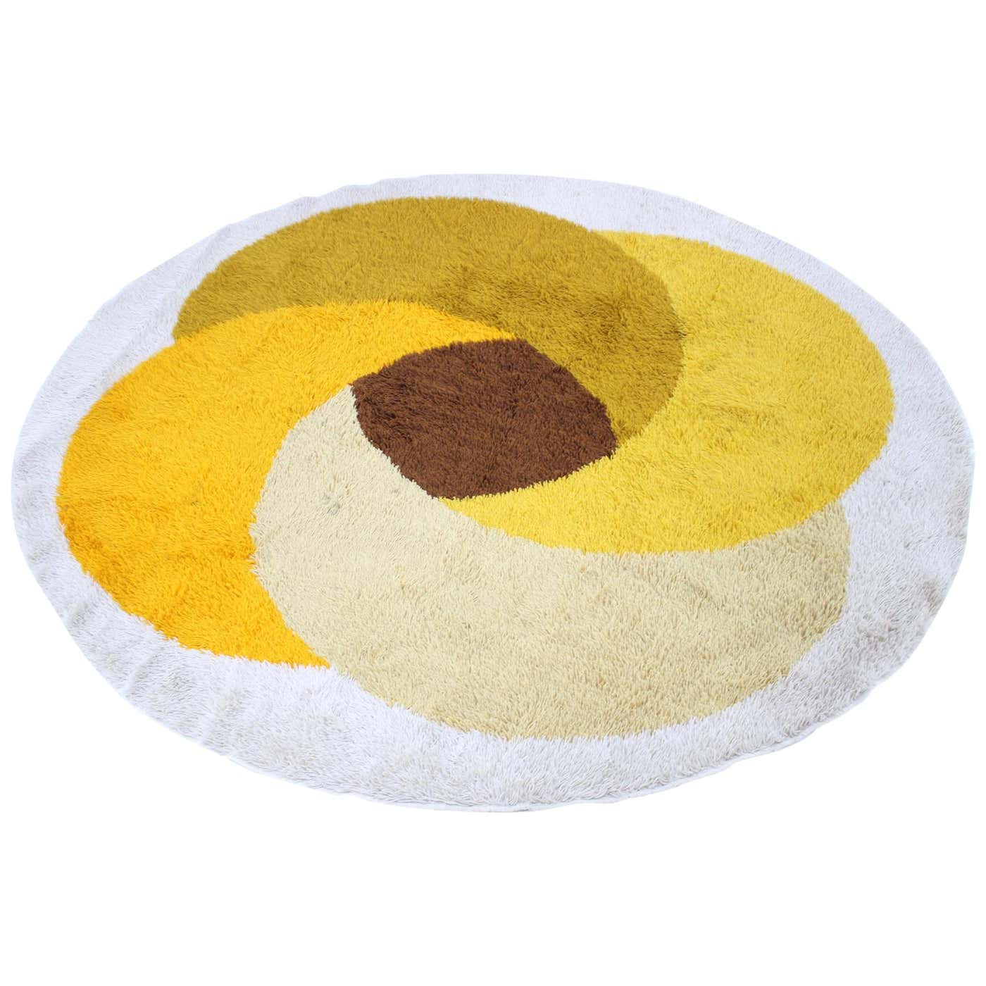 Midcentury Round Carpet / Rug, Denmark, 1960 at 1stDibs | mid century ...