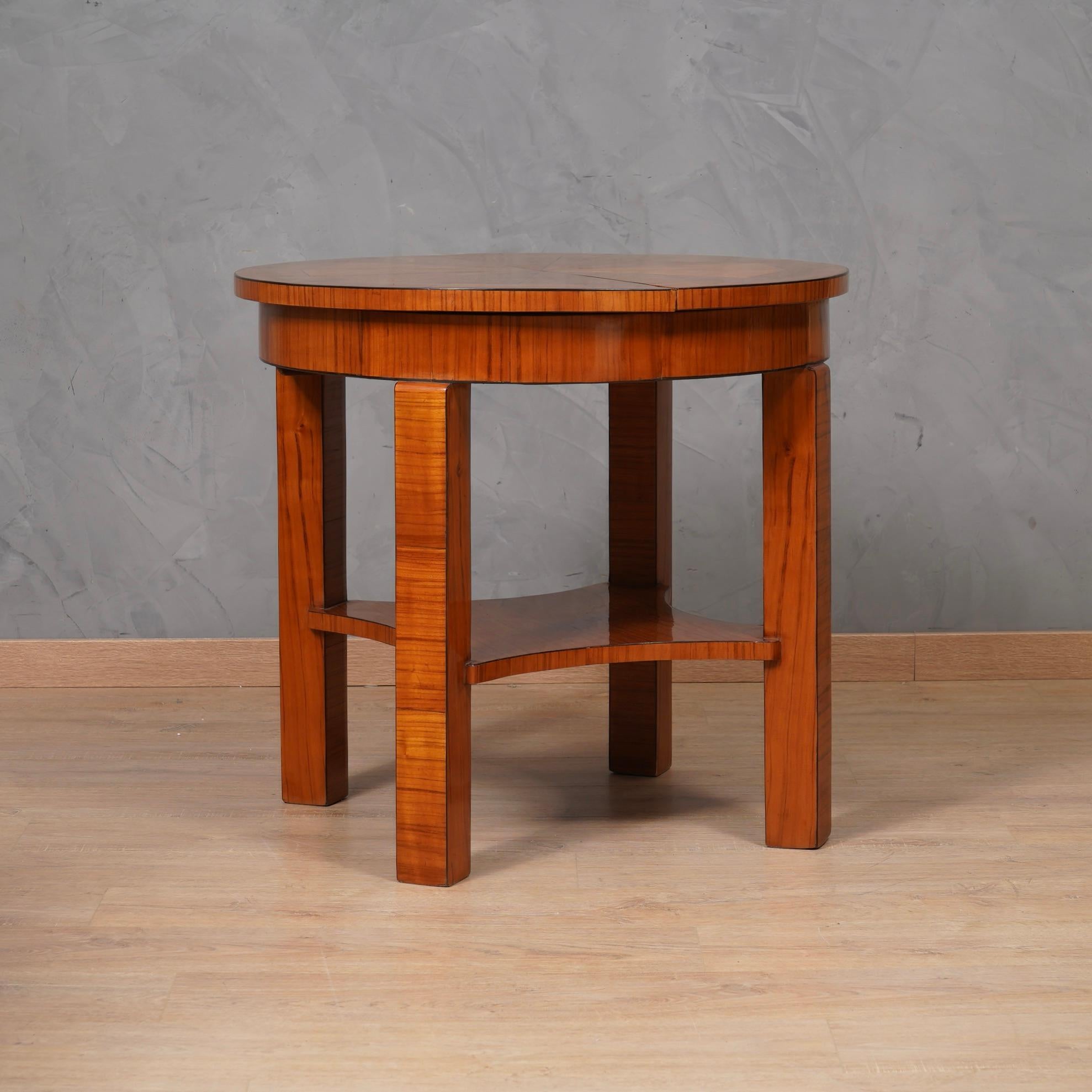 MidCentury Round Cherry Wood Game Side Table, 1950 For Sale 5