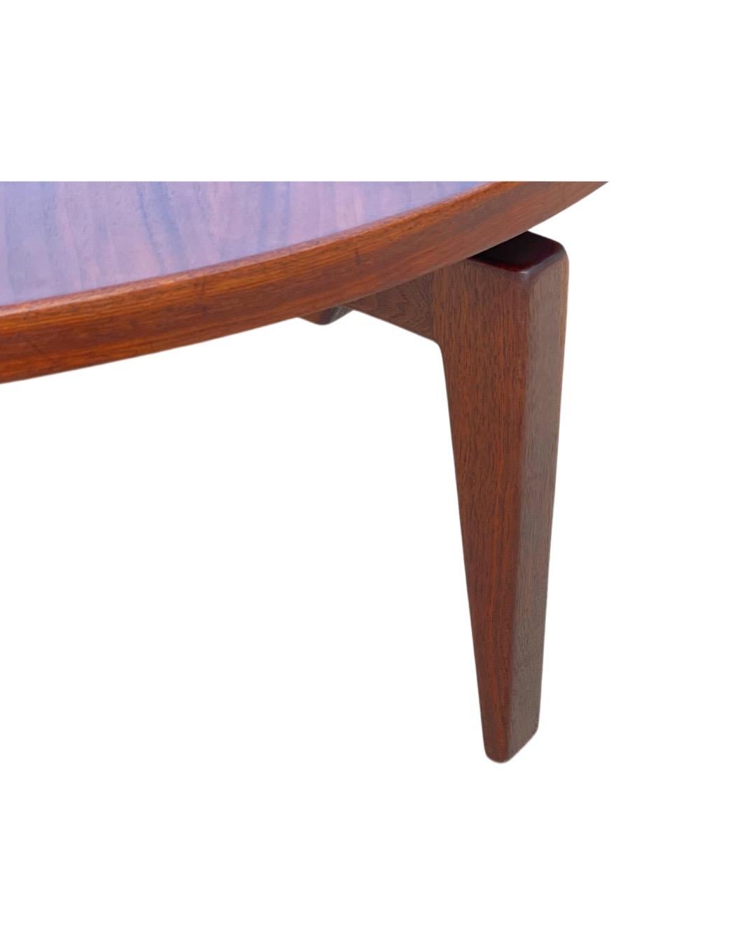 Mid-20th Century Midcentury Round Coffee Table by Jens Risom in Walnut, Rotating Lazy Susan