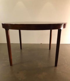 Midcentury Round Danish Rosewood Dining Table with Two Leafs