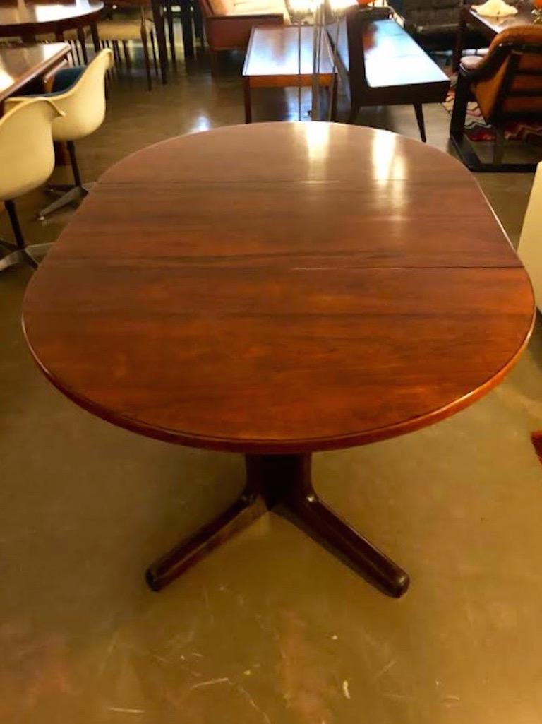 Mid-20th Century Midcentury Round Danish Rosewood Dining Table with Two Leafs For Sale