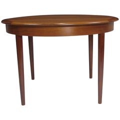 Midcentury Round Danish Teak Dining Table, Seats 4-10 Guests