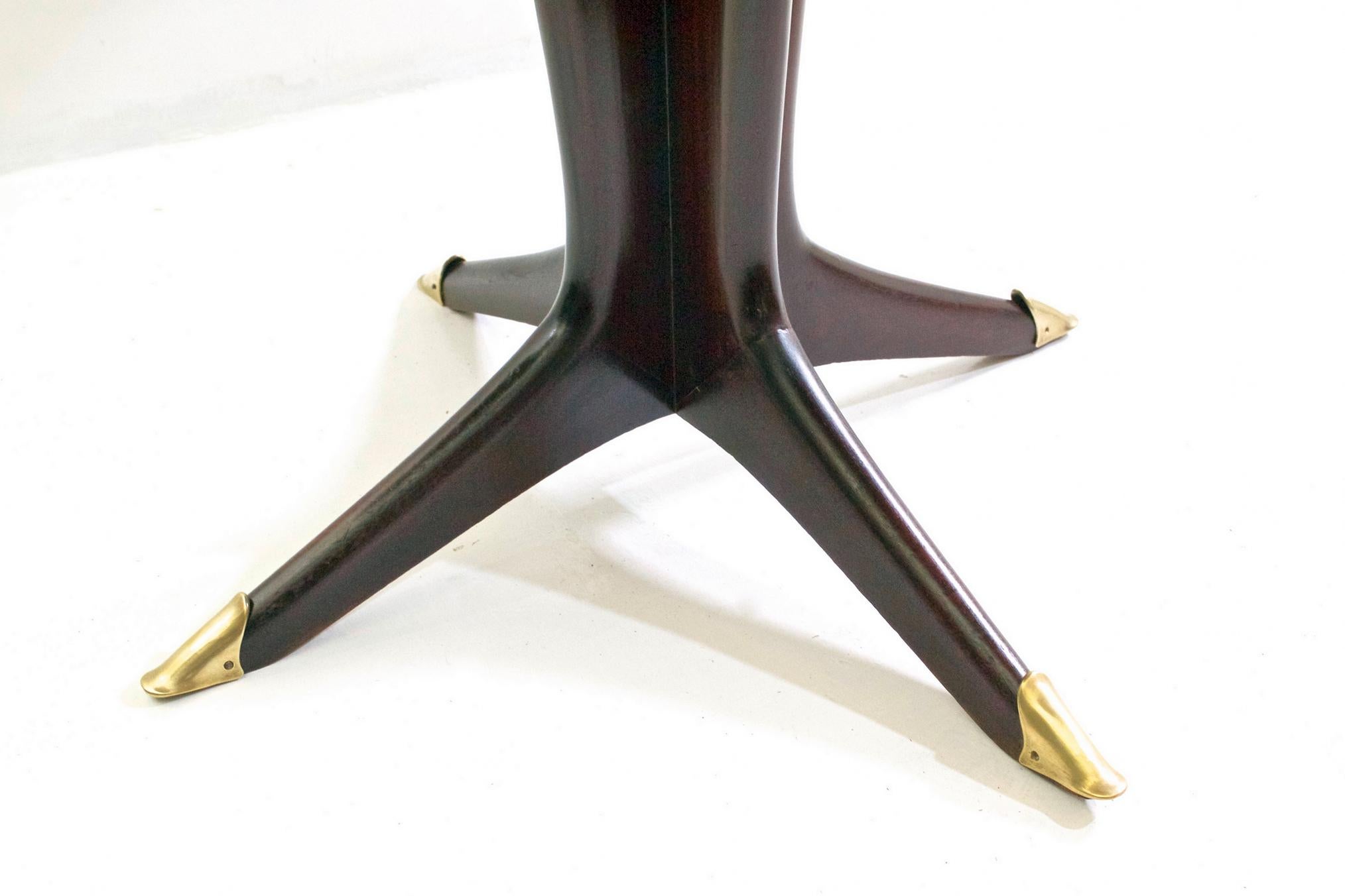 Brass Midcentury Round Dining Table by Vittorio Dassi, Italy