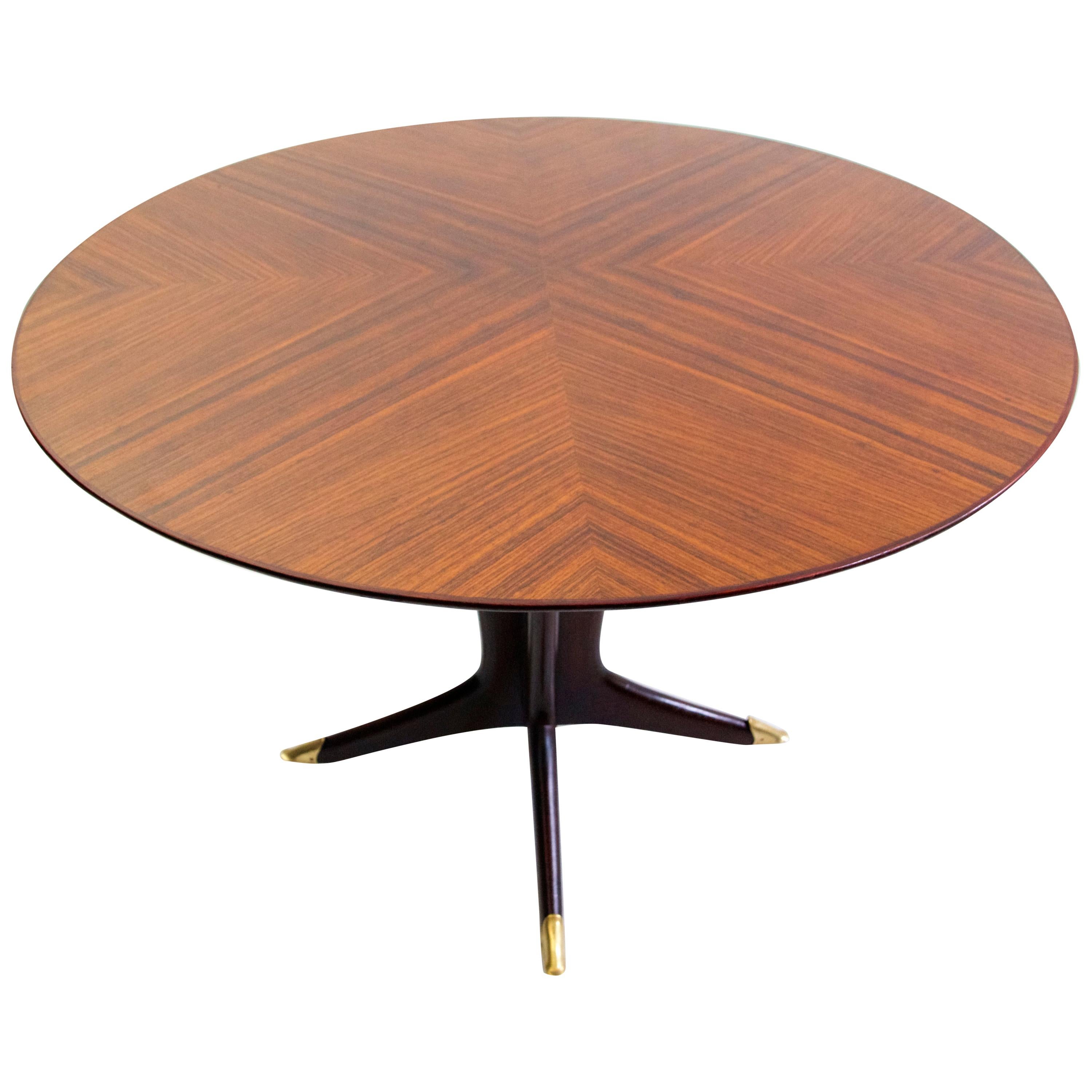 Midcentury Round Dining Table by Vittorio Dassi, Italy