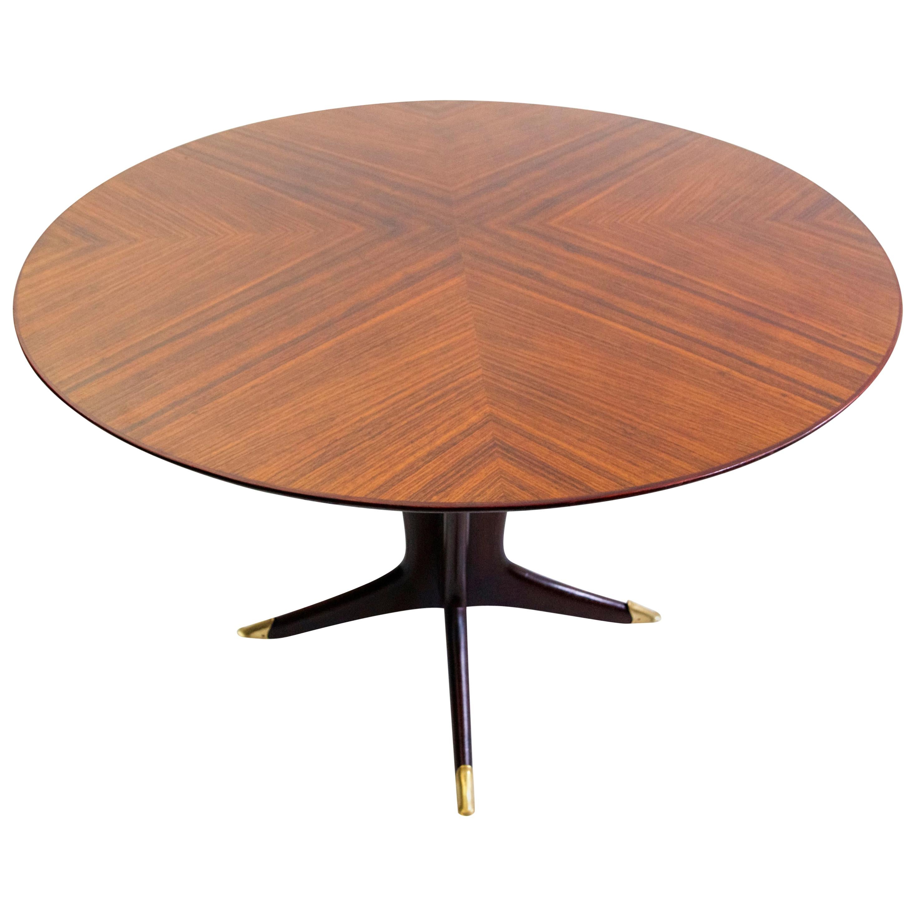 Midcentury Round Dining Table by Vittorio Dassi, Italy