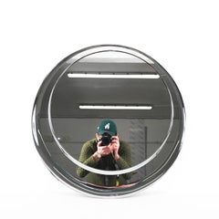 Midcentury Round Double Bevelled Mirror, Cristal Art, Italy, 1960s