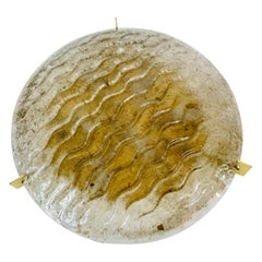Empotrable redondo de cristal helado de Kaiser, Mediados de siglo, 1960