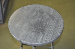 Midcentury Round Metal Hungarian Industrial Stool, 1960s