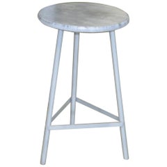 Midcentury Round Metal Hungarian Industrial Stool, 1960s