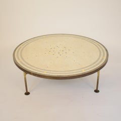 Midcentury Round Mosaic Coffee Table by Berthold Müller, 1960s