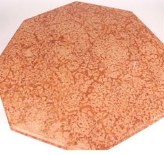 Midcentury Round Rouge Solid Marble Dining Octagon Table