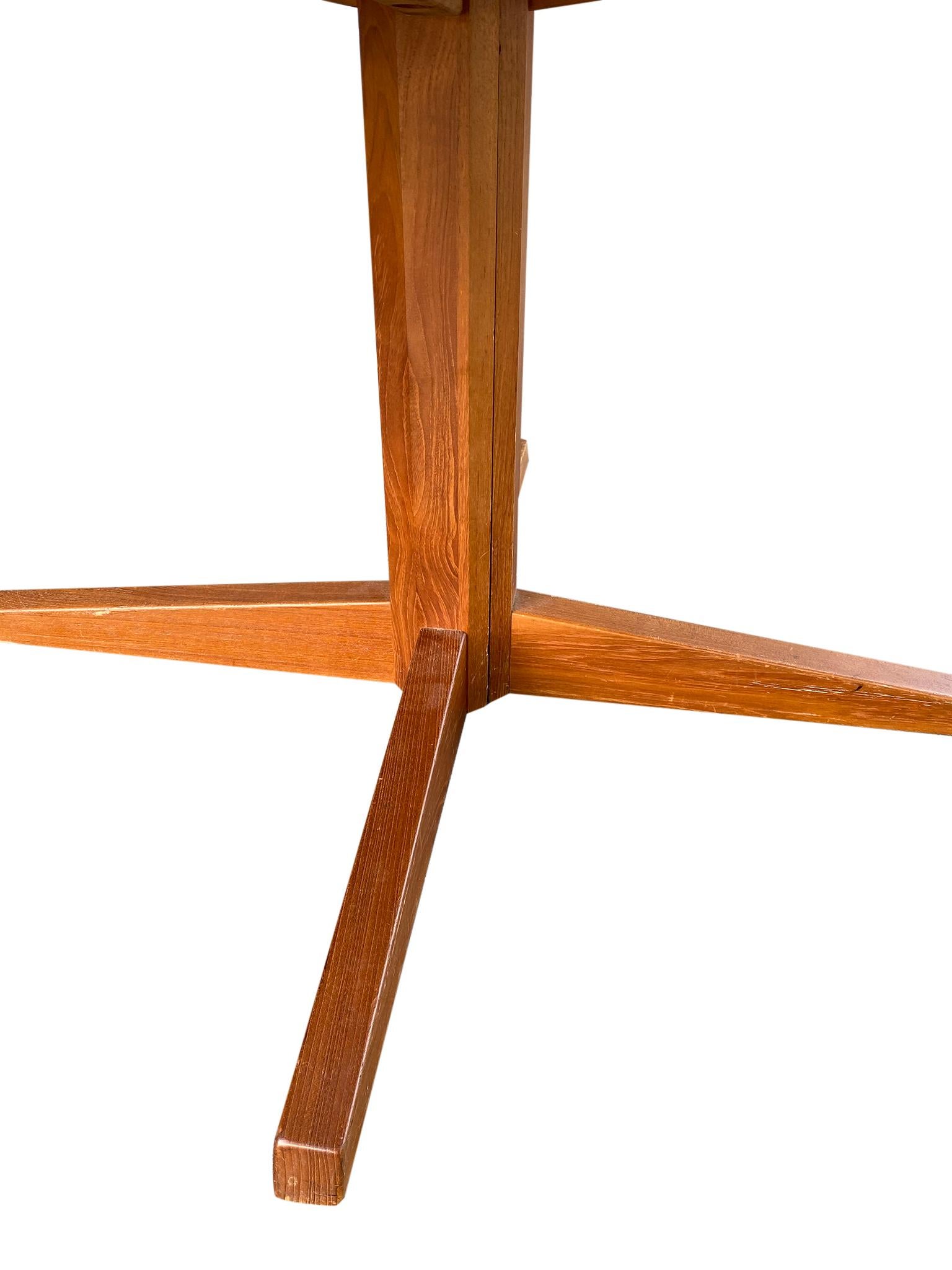 Mid-Century Modern Midcentury Round Solid Teak Danish Extension Dining Table by CJ Rosengaarden