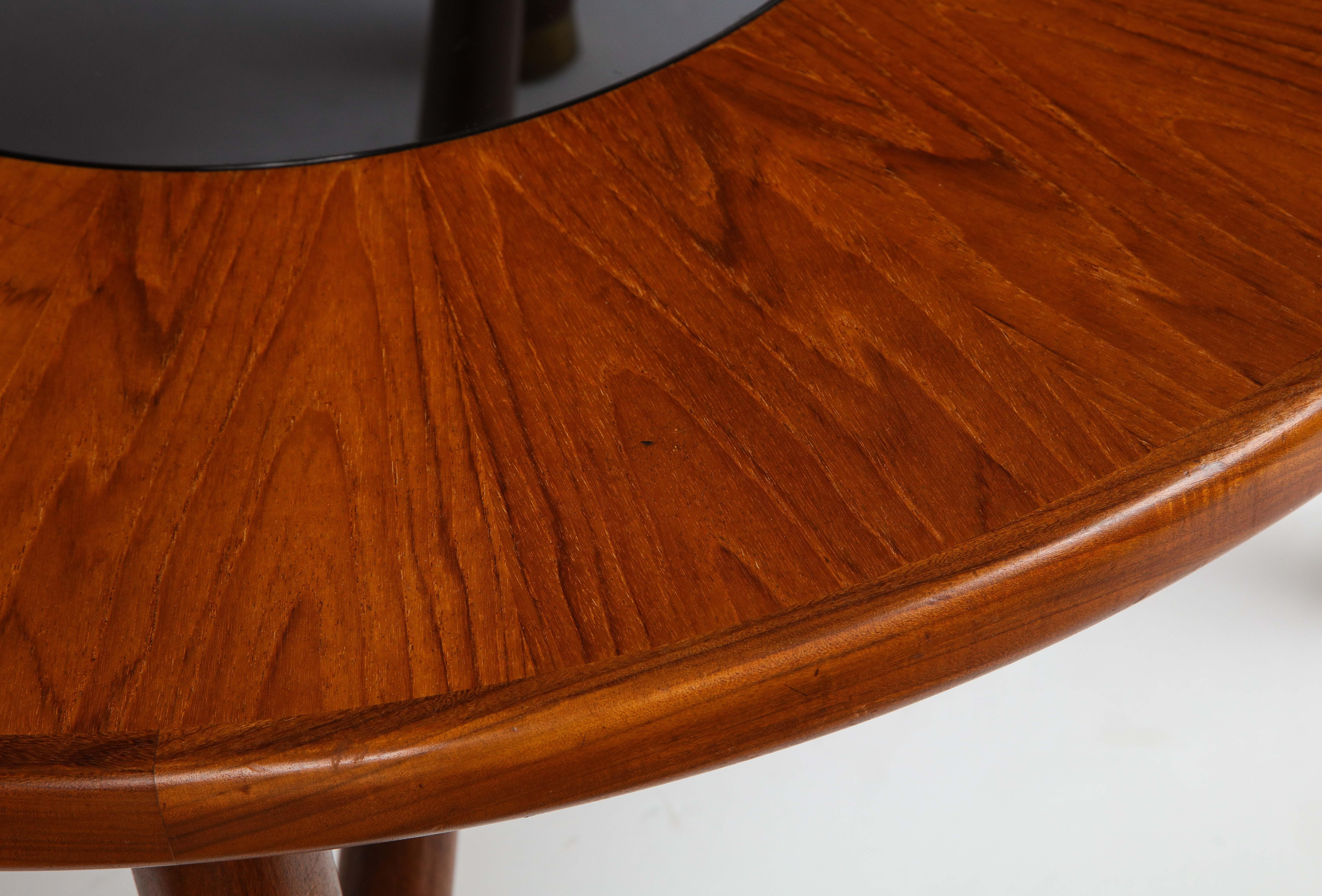Mid-20th Century Midcentury Round Teak and Smoked Glass Coffee Table by G-Plan, U.K. 1960s