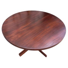 Midcentury Round Teak Danish Modern Extension Dining Table 2 Leaves by Moreddi