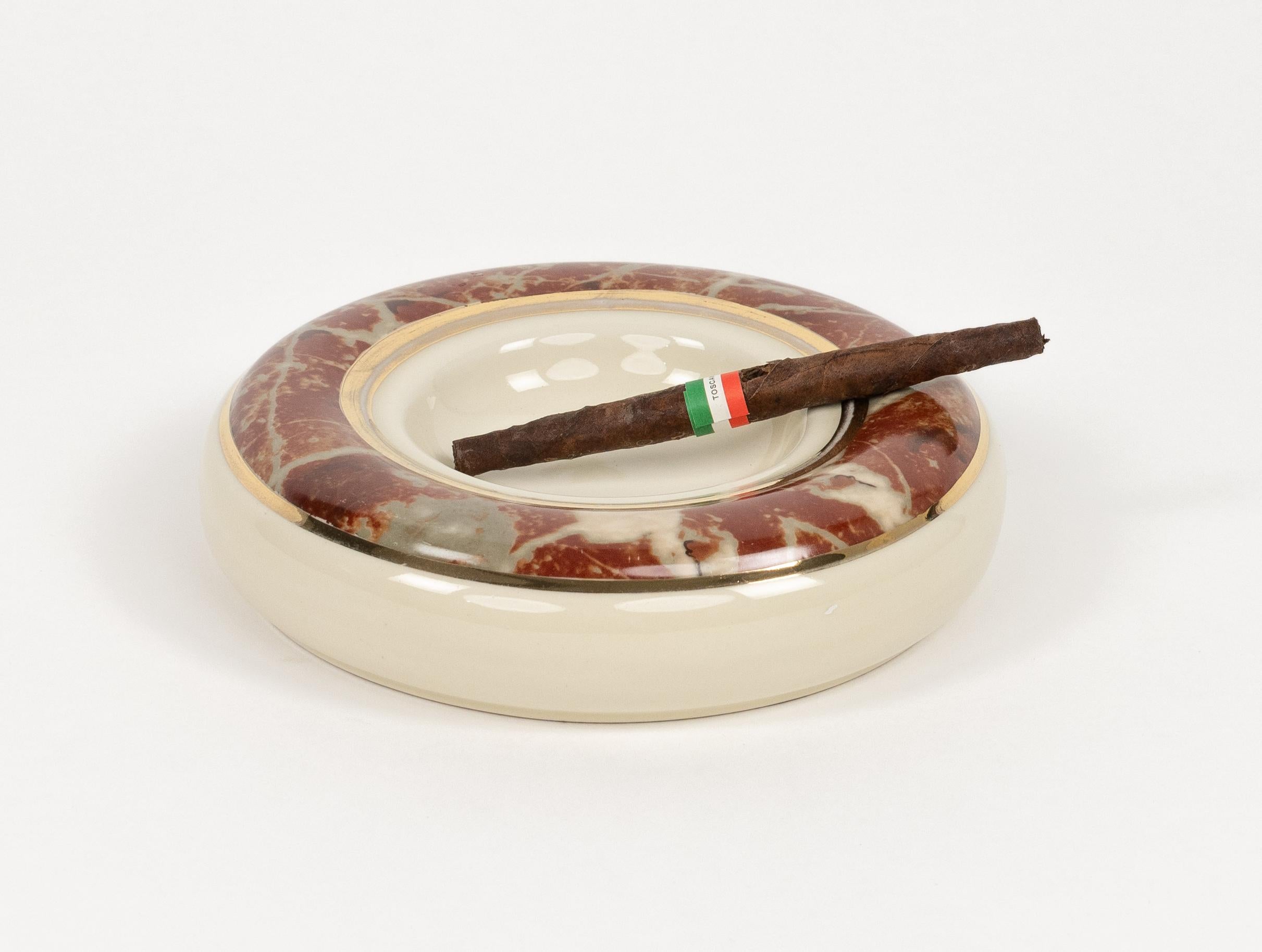 Vide-Poche o Cenicero Redondo de Cerámica de Mediano Siglo de Tommaso Barbi, Italia Años 70 en venta 3