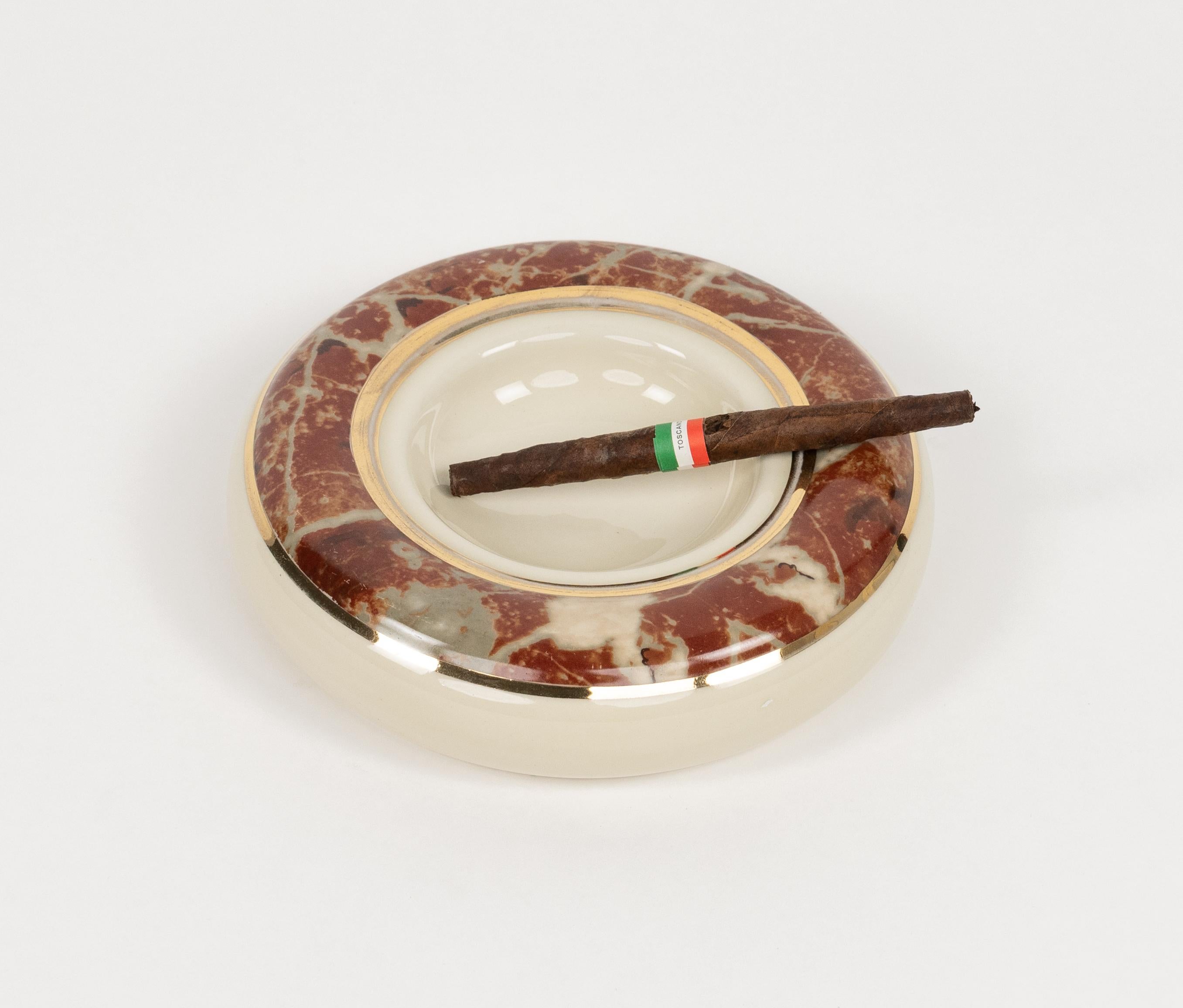 Vide-Poche o Cenicero Redondo de Cerámica de Mediano Siglo de Tommaso Barbi, Italia Años 70 en venta 4