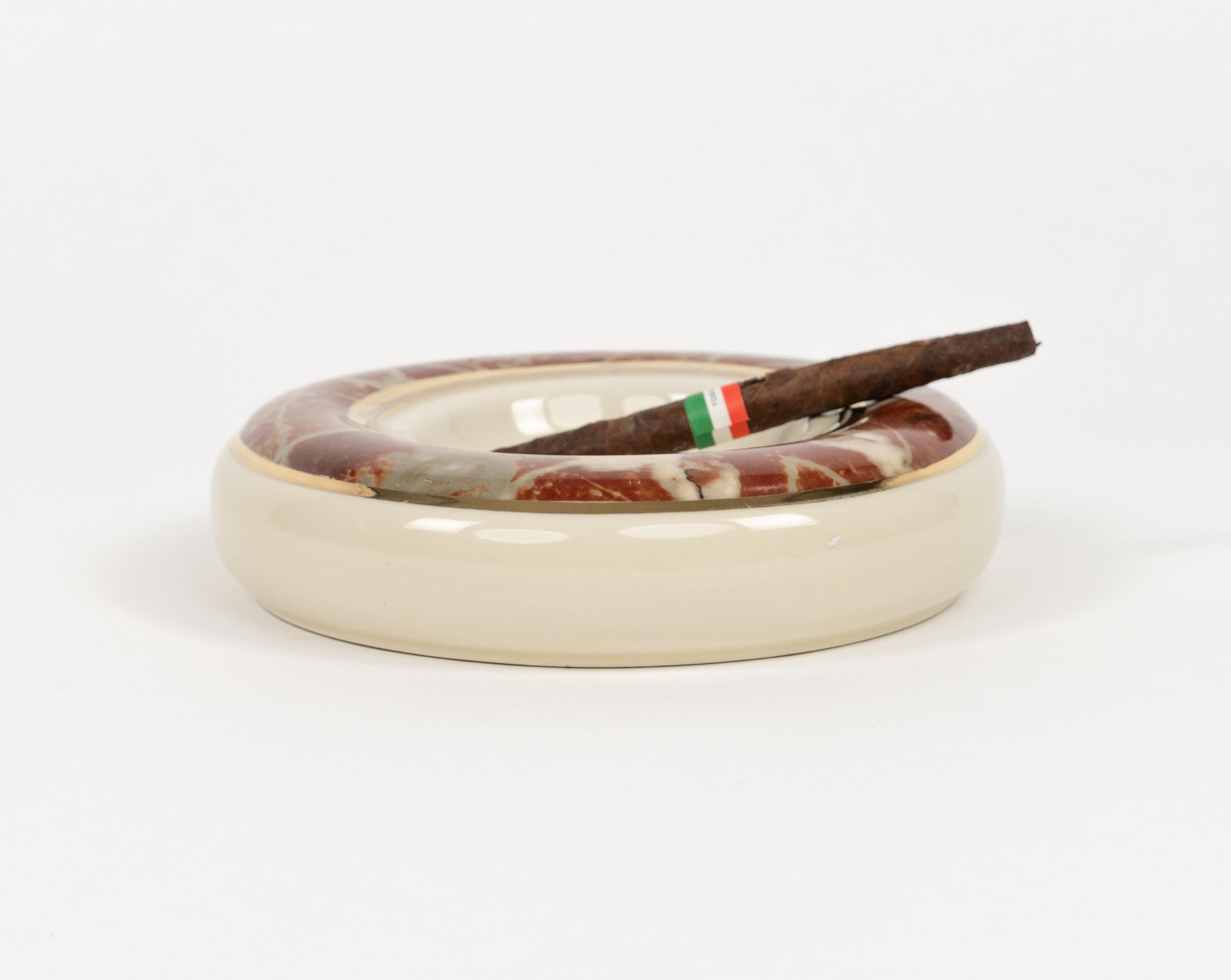 Vide-Poche o Cenicero Redondo de Cerámica de Mediano Siglo de Tommaso Barbi, Italia Años 70 en venta 5