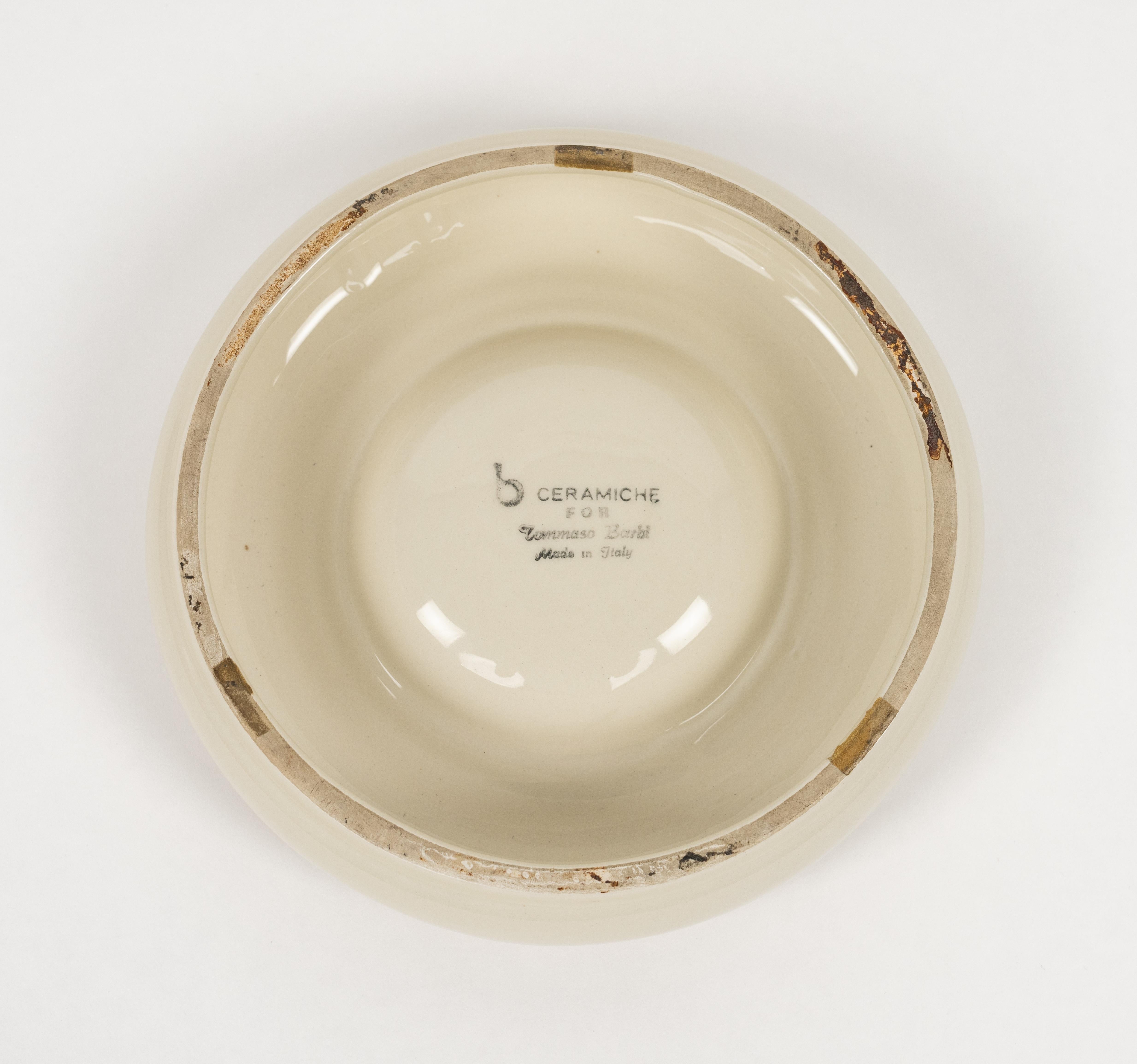 Vide-Poche o Cenicero Redondo de Cerámica de Mediano Siglo de Tommaso Barbi, Italia Años 70 en venta 7