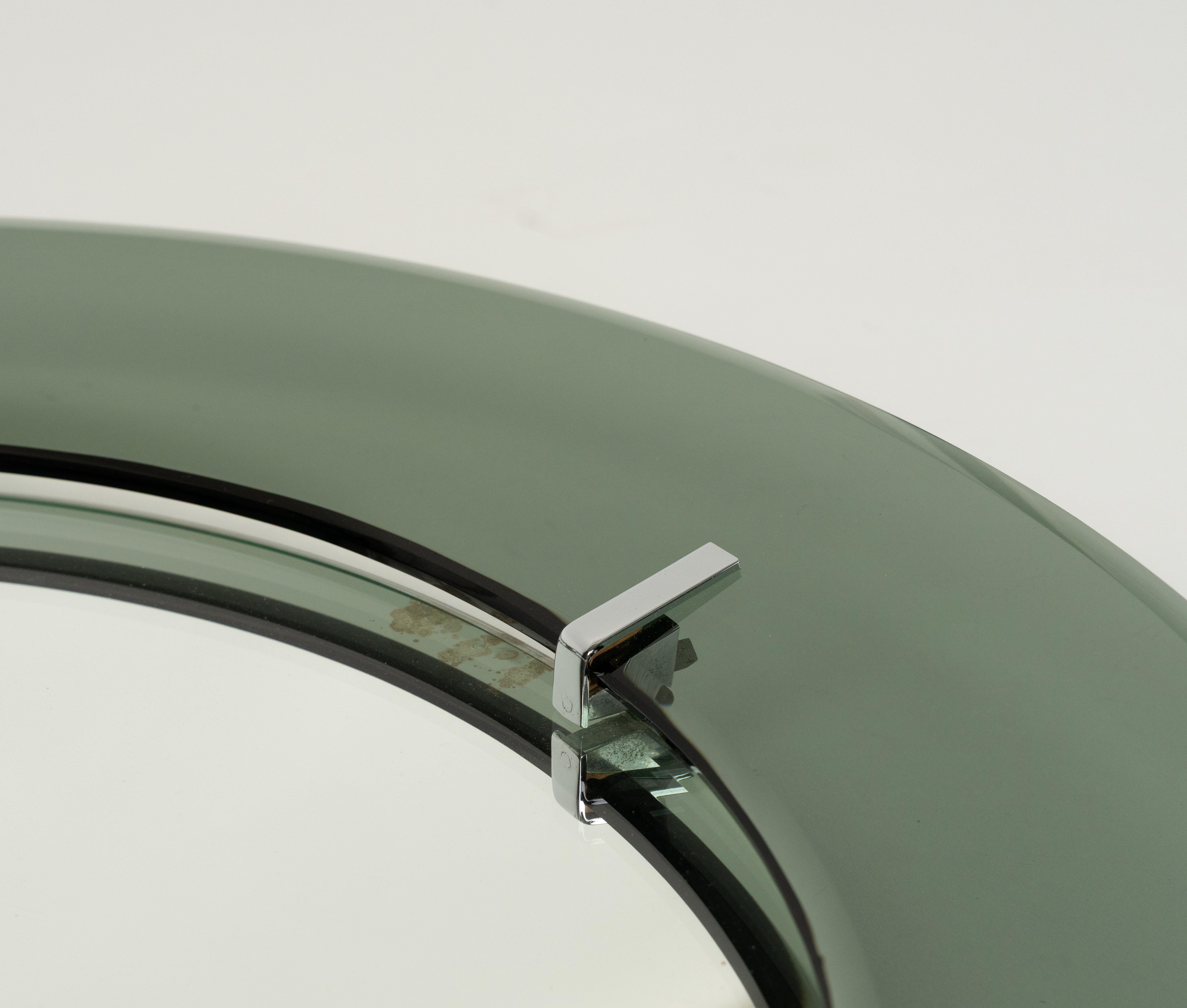 Midcentury Round Wall Glass Mirror by Luigi Fontana for Fontanit, Italy 1950s en vente 9