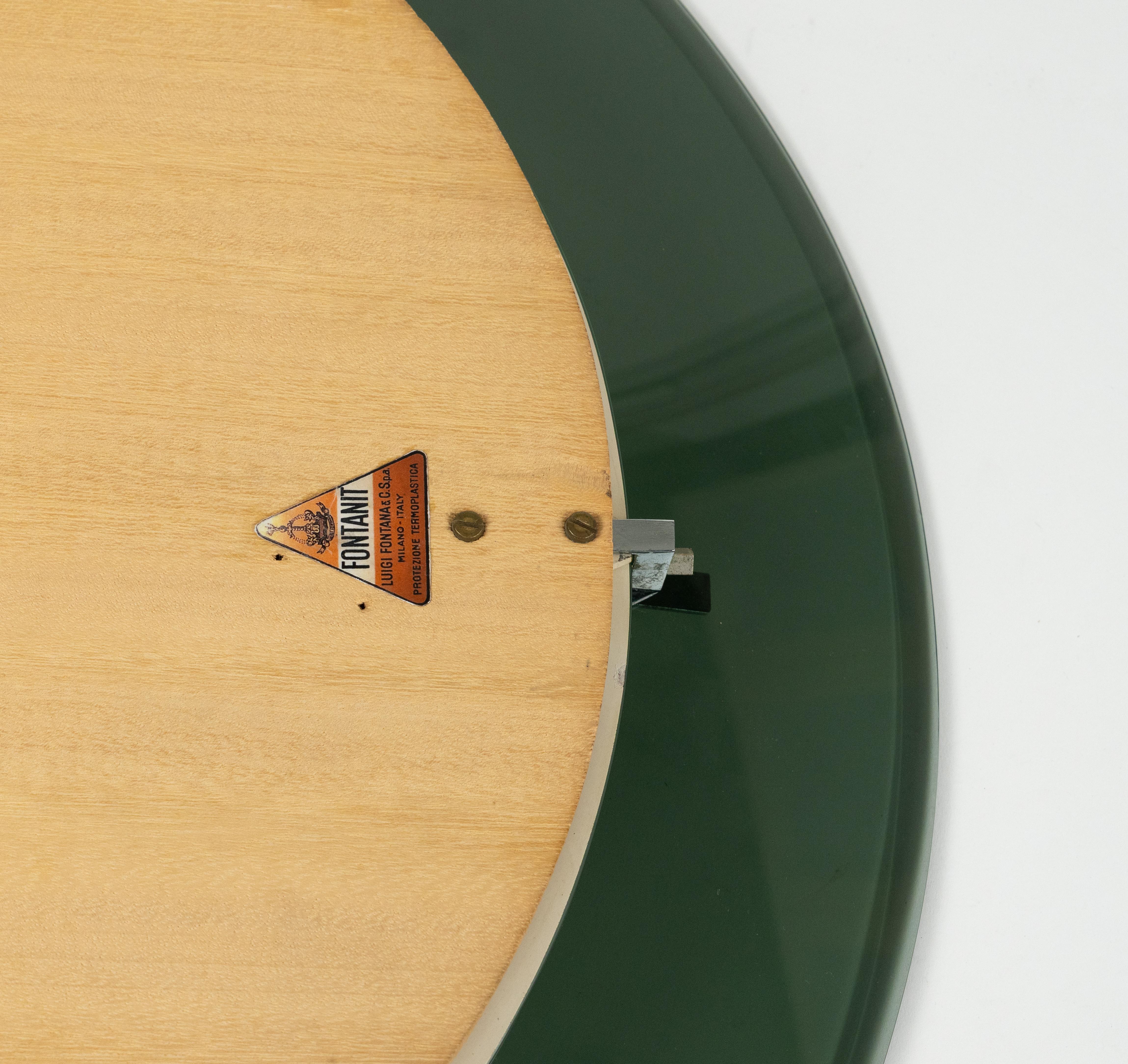 Midcentury Round Wall Glass Mirror by Luigi Fontana for Fontanit, Italy 1950s en vente 11