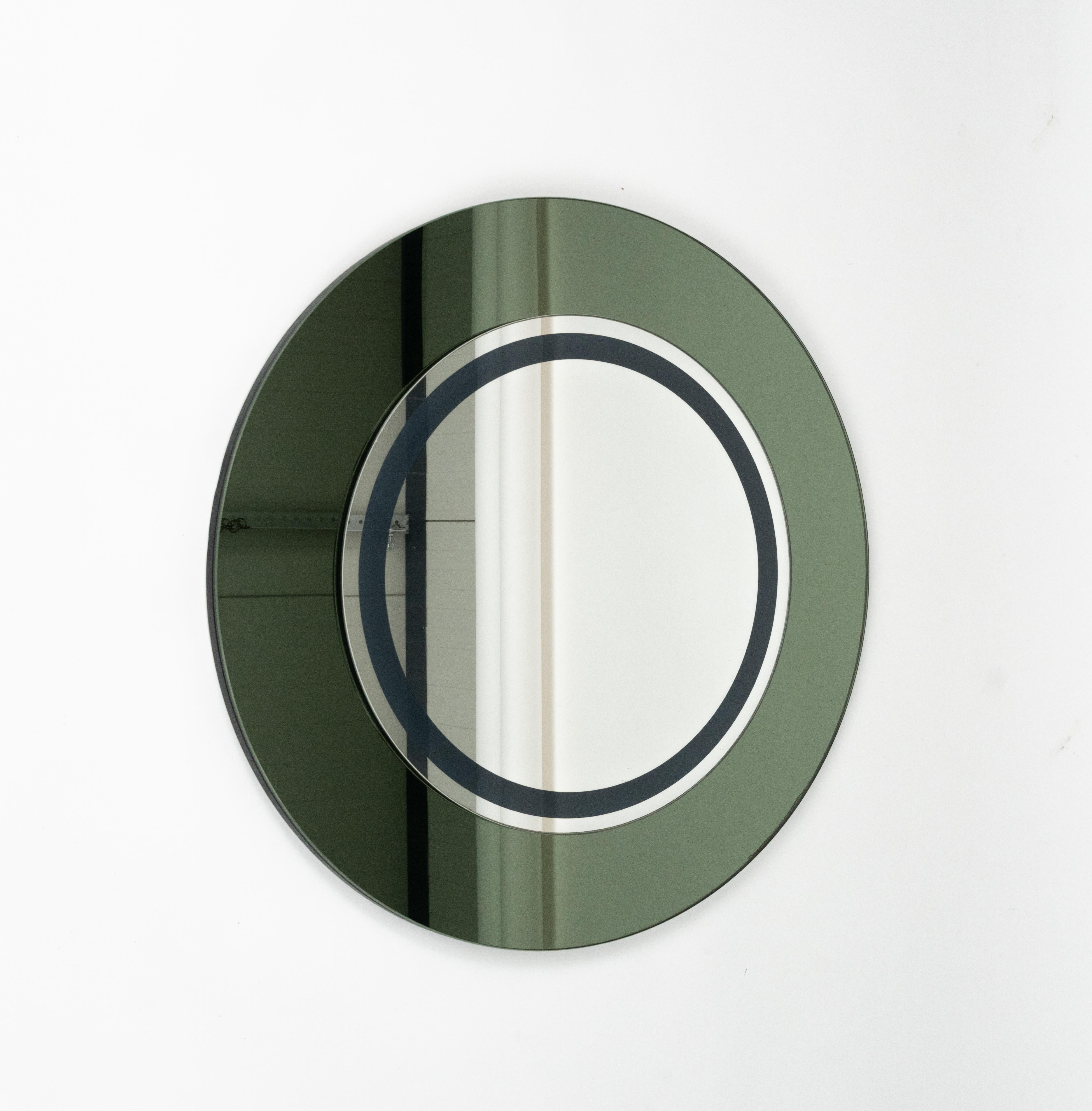 Miroir mural rond du milieu du siècle par Giuseppe Raimondi pour Cristal Arte, Italie, années 1970 Bon état - En vente à Rome, IT