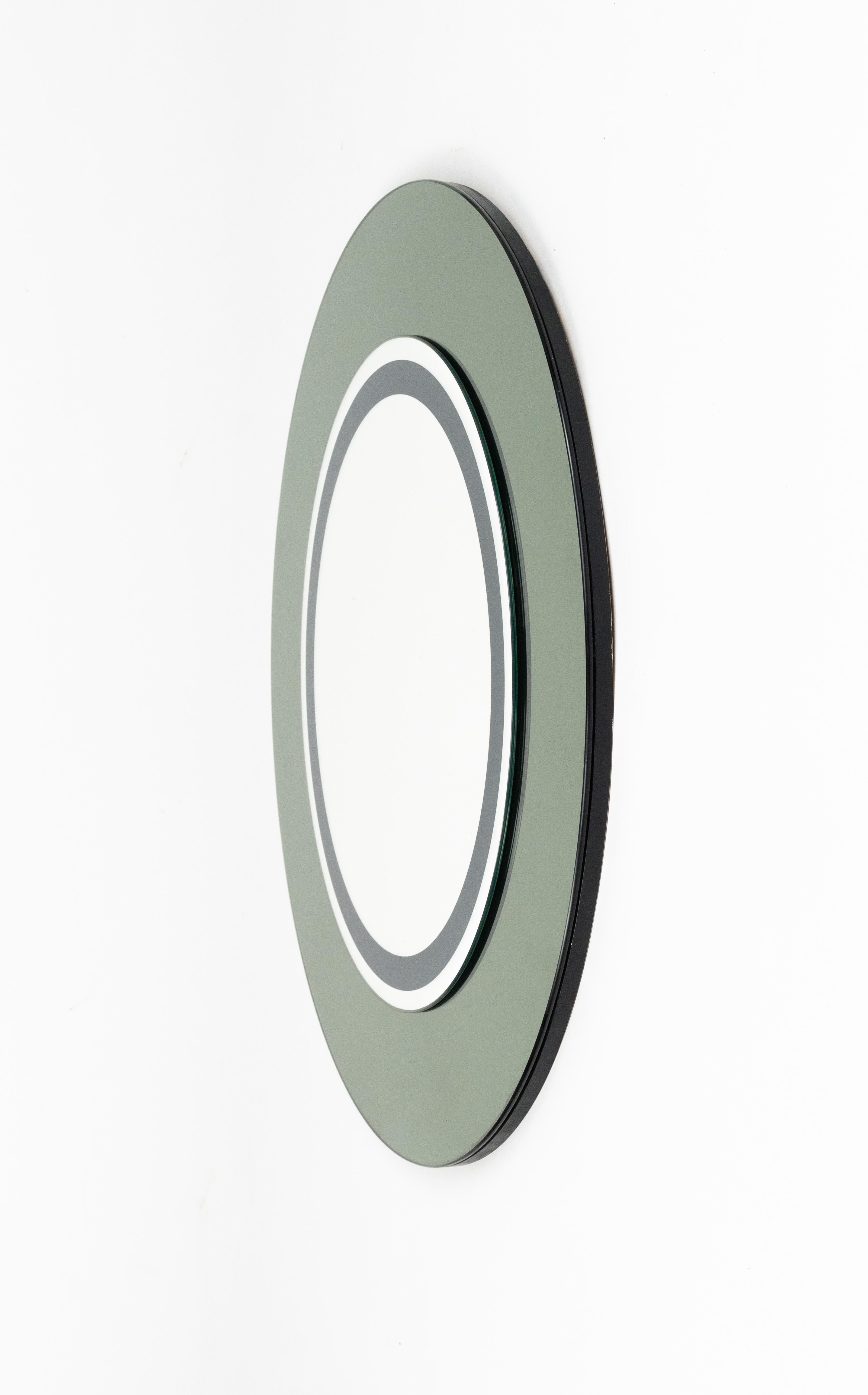 Miroir mural rond du milieu du siècle par Giuseppe Raimondi pour Cristal Arte, Italie, années 1970 en vente 2