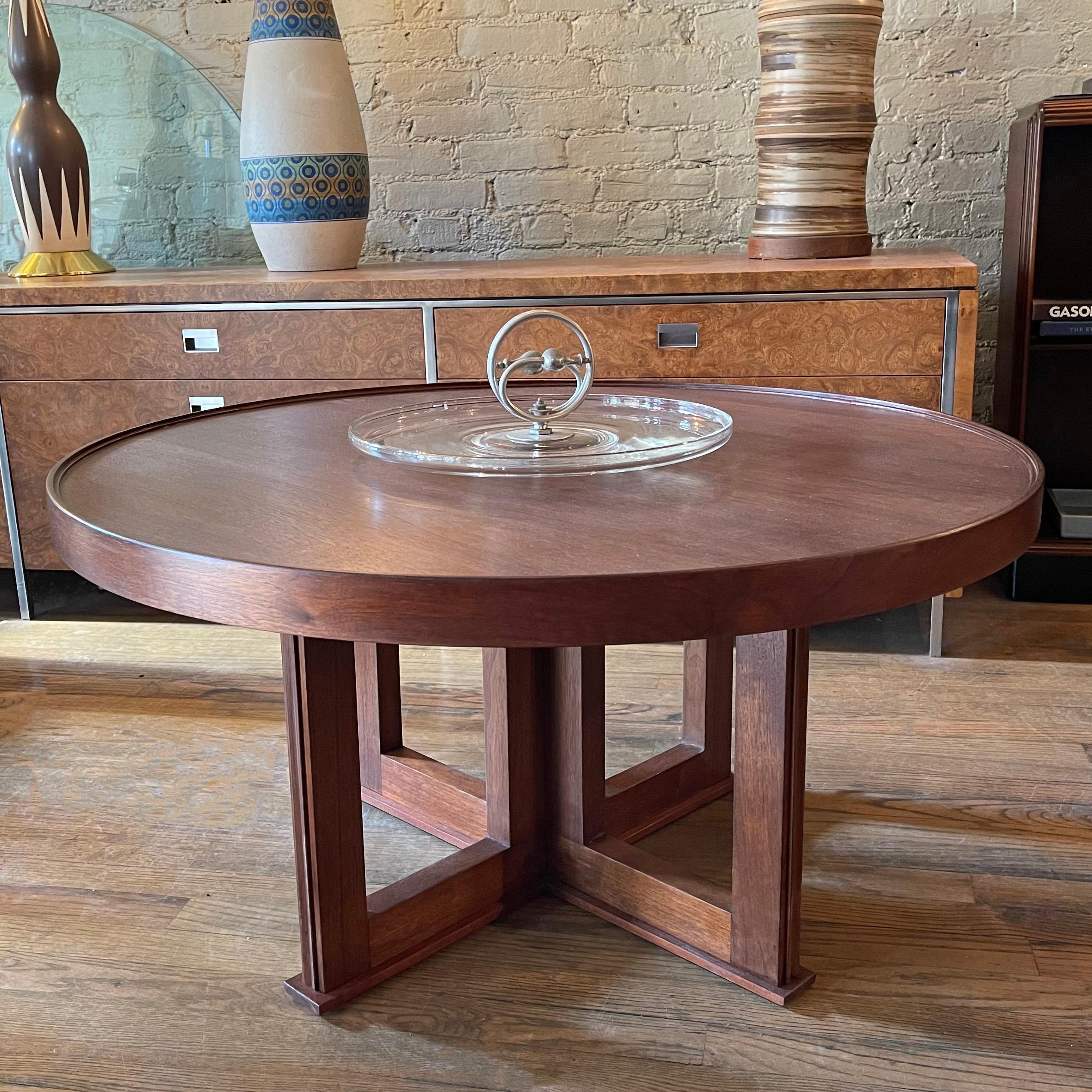 Mid-Century Modern Midcentury Round Walnut Coffee Table