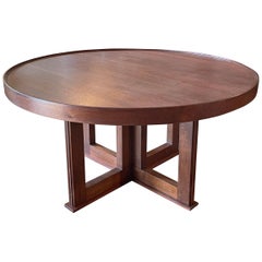 Midcentury Round Walnut Coffee Table