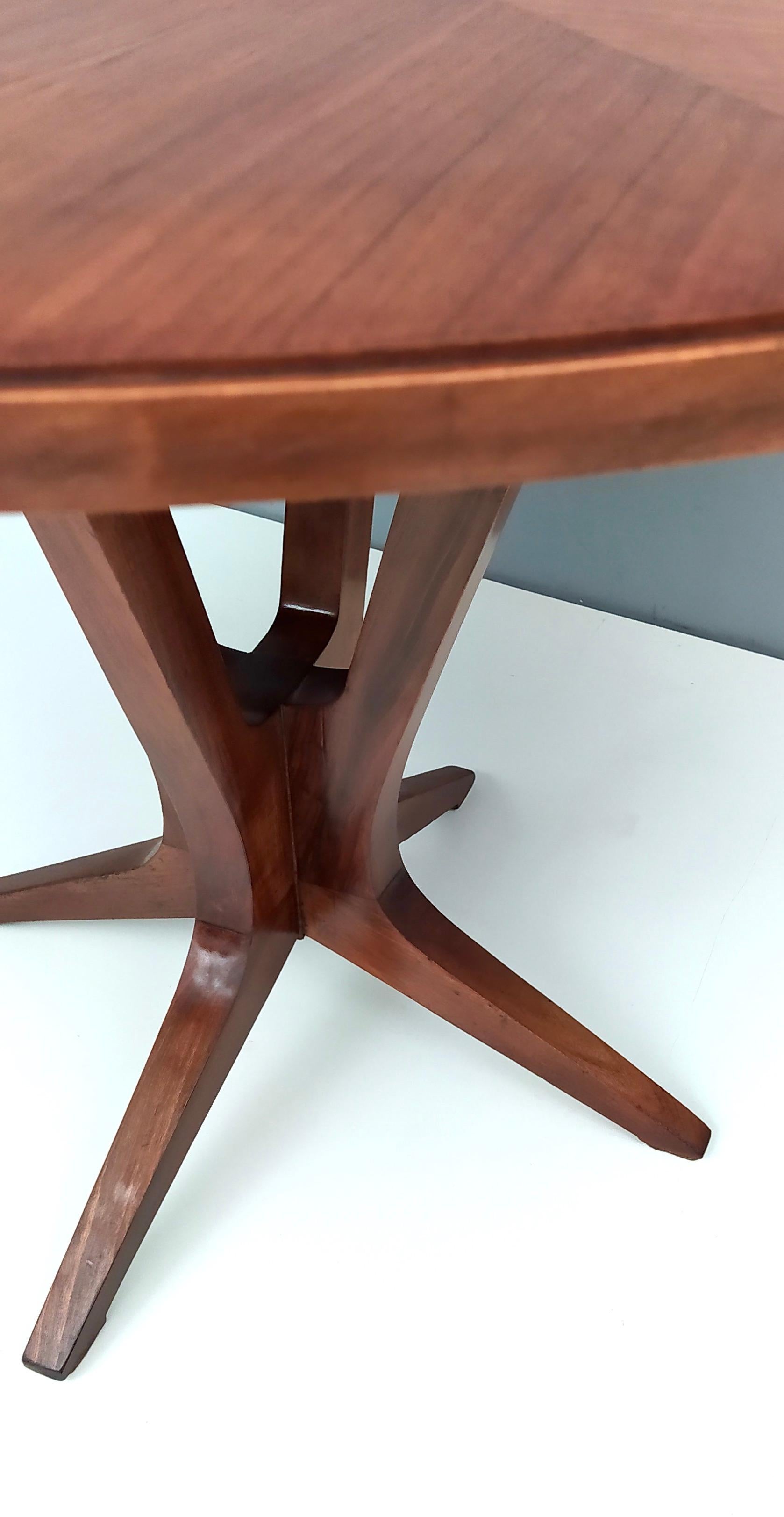 Midcentury Round Wooden Dining Table in the Style of Ico Parisi, Italy 3