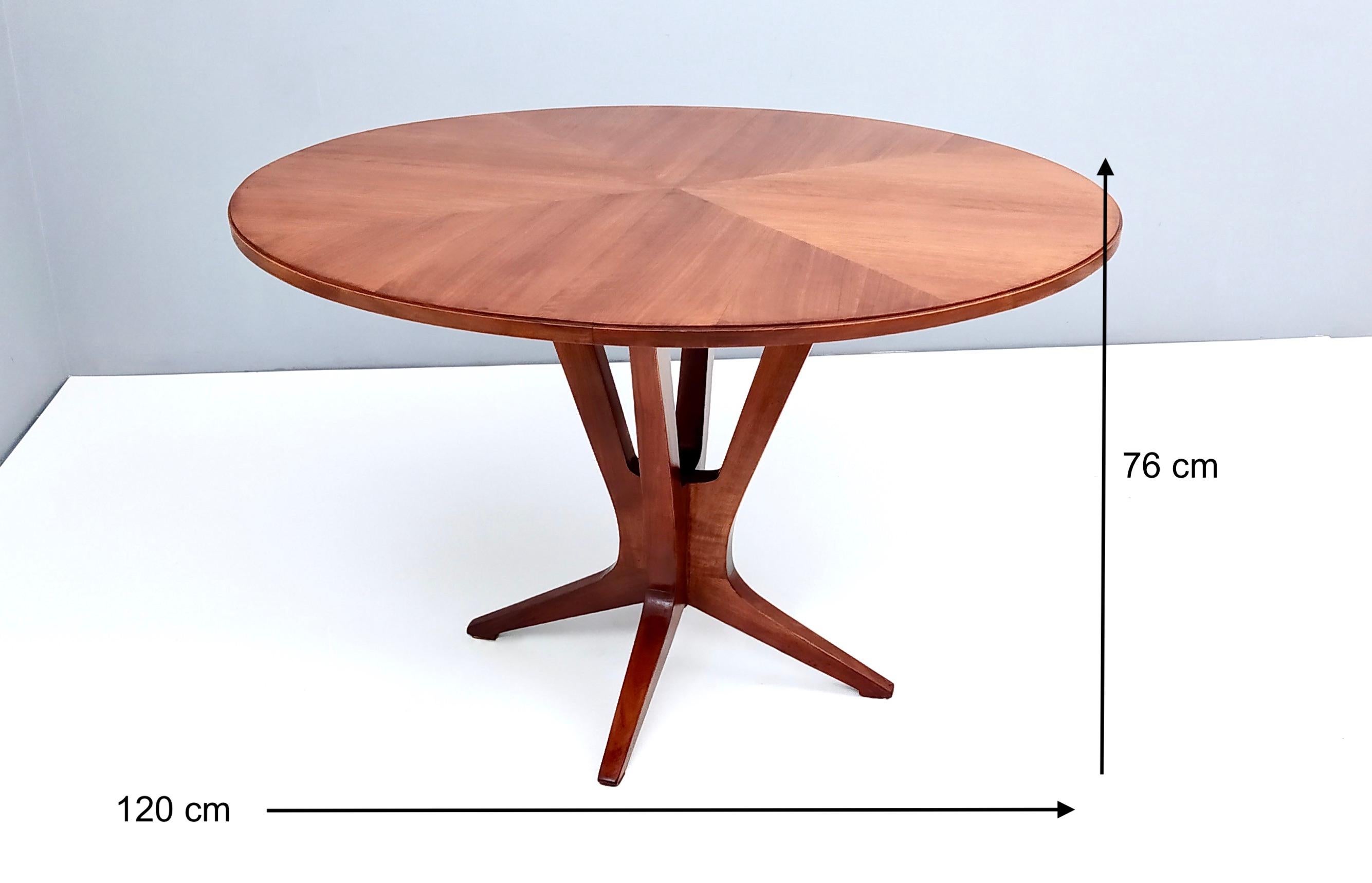 Midcentury Round Wooden Dining Table in the Style of Ico Parisi, Italy 5