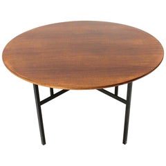 Midcentury Round Wooden Table by Florence Knoll for Knoll, 1950s