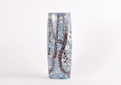 Vase de sol Royal Copenhagen BACA décoré de fleurs bleues et blanches, danois, années 1970
