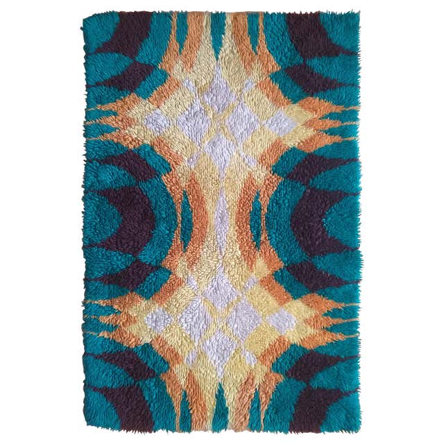 Midcentury Rug / Carpet in Ege Rya Style, Denmark, 1970 at 1stDibs