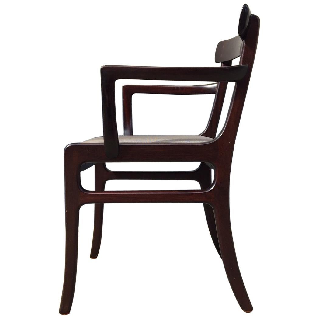 Midcentury Rungstedlund Mahogany Armchair by Ole Wanscher for P. Jeppesen, 1960s